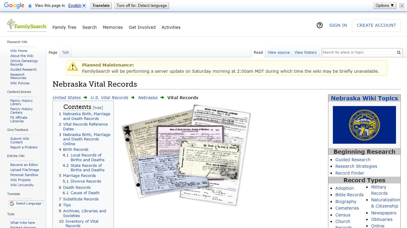 Nebraska Vital Records - FamilySearch Wiki